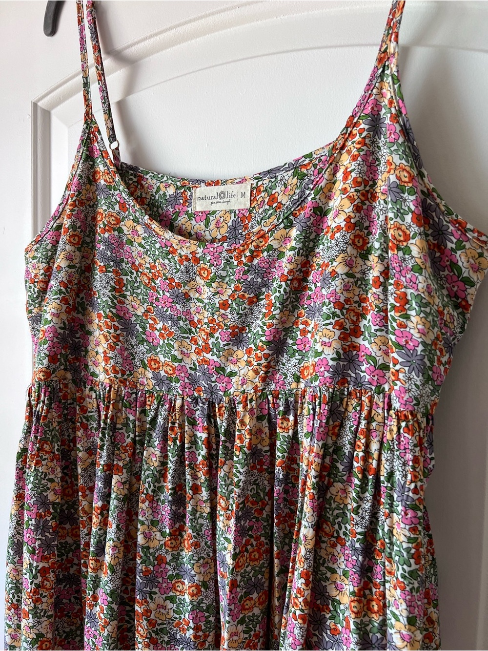 Natural Life Floral Mini Babydoll Dress Micro Flower Print - Picture 4 of 6